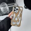 Electroplated Hollow Heat‑Dissipating Phone Case – Premium Soft Shell with Flame Design
