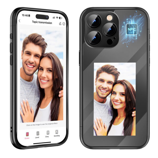 88aace38-31c9-4d75-82ed-460dd01ea0b2.jpg iPhone 15 Pro/Pro Max NFC E‑Ink Smart Flip Case – Customizable & All‑Inclusive