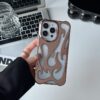 Electroplated Hollow Heat‑Dissipating Phone Case – Premium Soft Shell with Flame Design