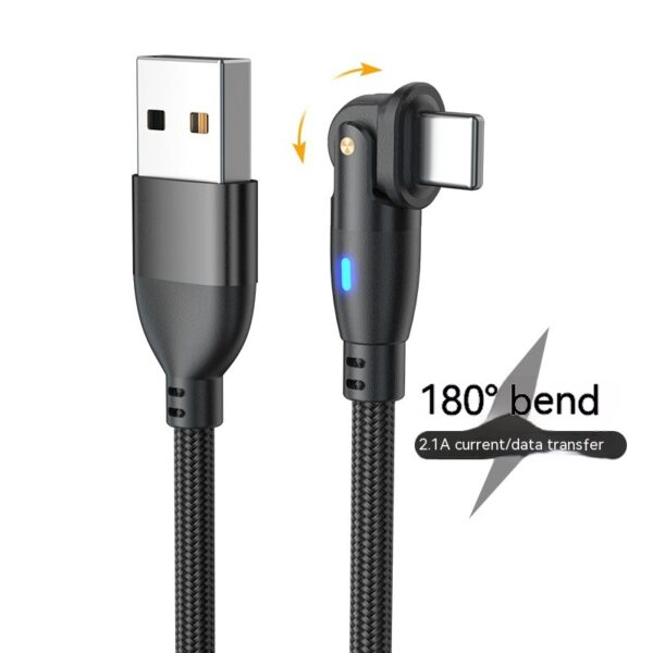 180° Bendable Fast Charging Data Cable – USB Type-C for Android Devices