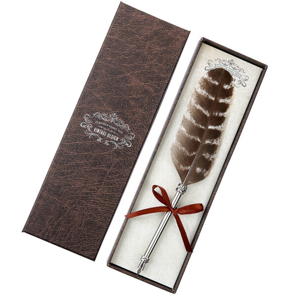 European Retro Feather Pen Gift Box – Vintage Writing Elegance | gizmoprohaven
