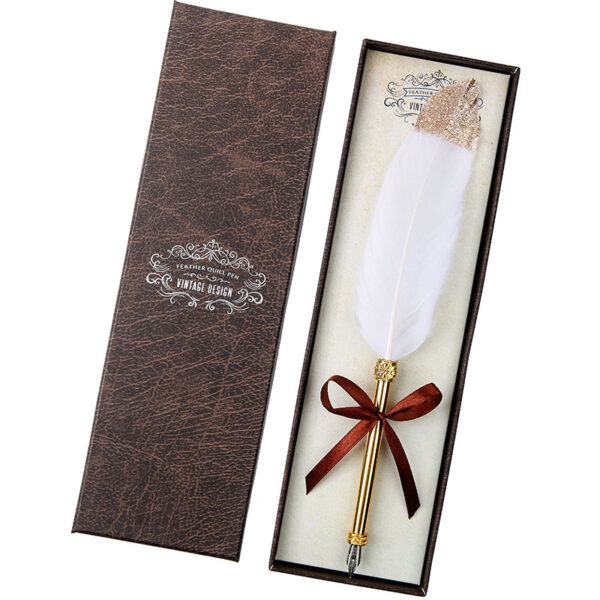 European Retro Feather Pen Gift Box – Vintage Writing Elegance | gizmoprohaven