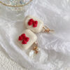 64a32177-5e62-476e-b88b-779710c0a8ea.jpg Beige Red Bow Shell Pendant Wireless Earphone Case