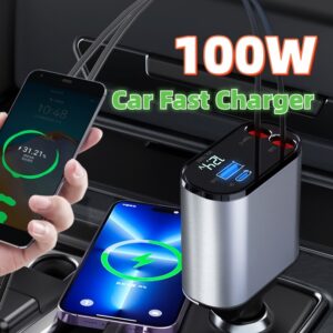 100W Metal Car Charger – USB & Type-C Fast Charging Adapter for Cars | gizmoprohaven.com 100W Metal Car Charger – USB & Type-C Fast Charging Adapter for Cars | gizmoprohaven.com
