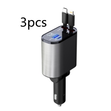 100W Metal Car Charger – USB & Type-C Fast Charge Adapter