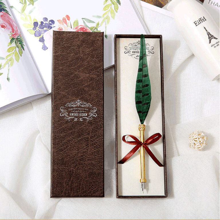 European Retro Feather Pen Gift Box – Vintage Writing Elegance | gizmoprohaven