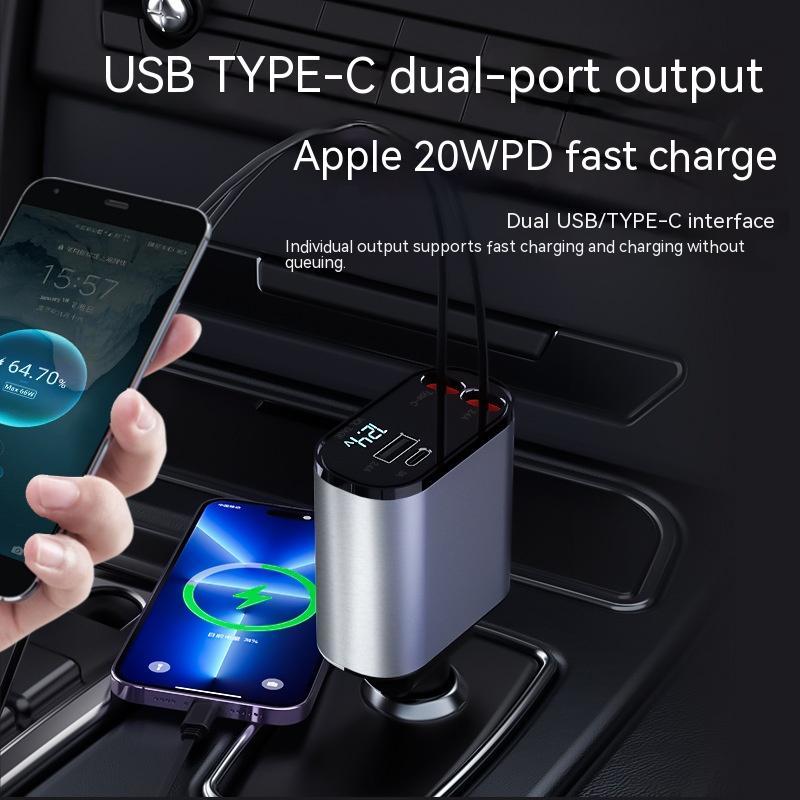 100W Metal Car Charger – USB & Type-C Fast Charging Adapter for Cars | gizmoprohaven.com