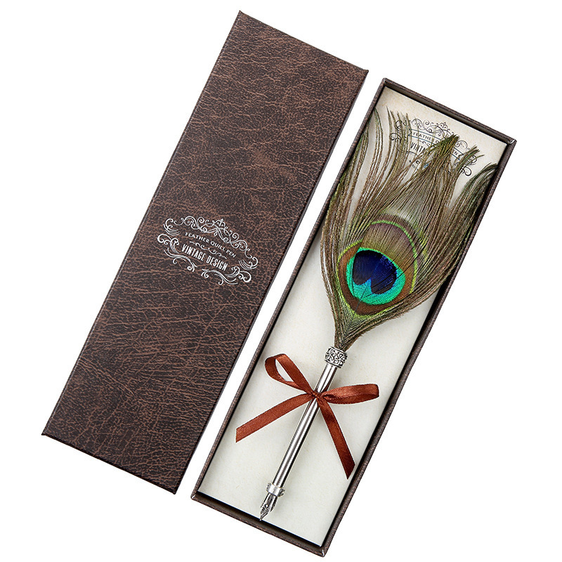 European Retro Feather Pen Gift Box – Vintage Writing Elegance | gizmoprohaven