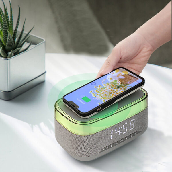 Smart Alarm Clock with Bluetooth Speaker & Wireless Fast Charger