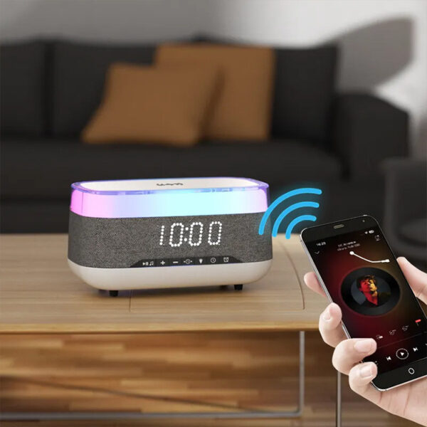 Smart Alarm Clock with Bluetooth Speaker & Wireless Fast Charger