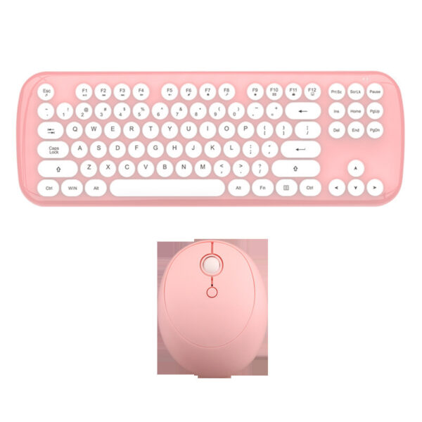 Wireless Retro Keyboard & Mouse Set – Cute Girls Color Edition