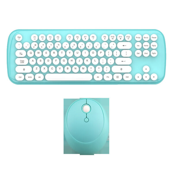 Wireless Retro Keyboard & Mouse Set – Cute Girls Color Edition