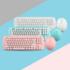 Wireless Retro Keyboard & Mouse Set – Cute Girls Color Edition