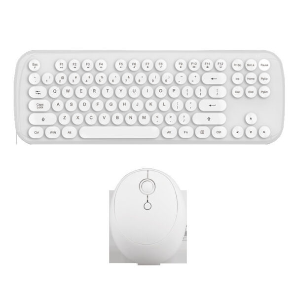 Wireless Retro Keyboard & Mouse Set – Cute Girls Color Edition