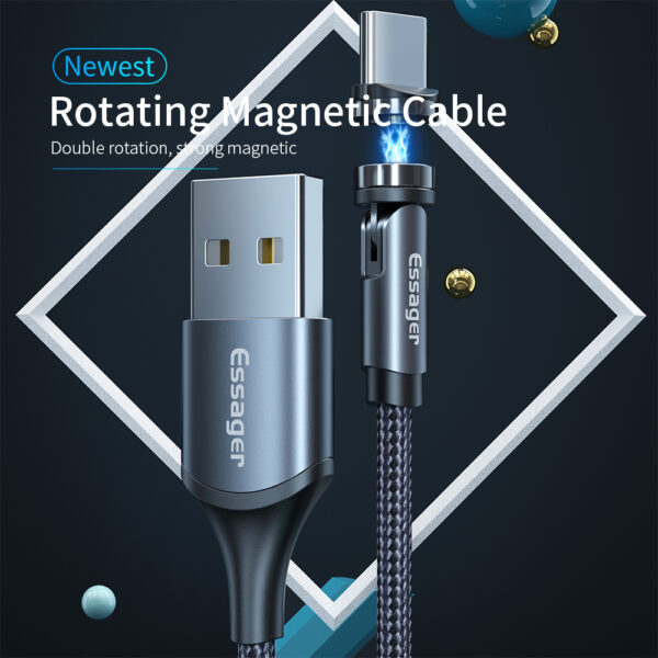 540° Magnetic Rotating Charging Cable